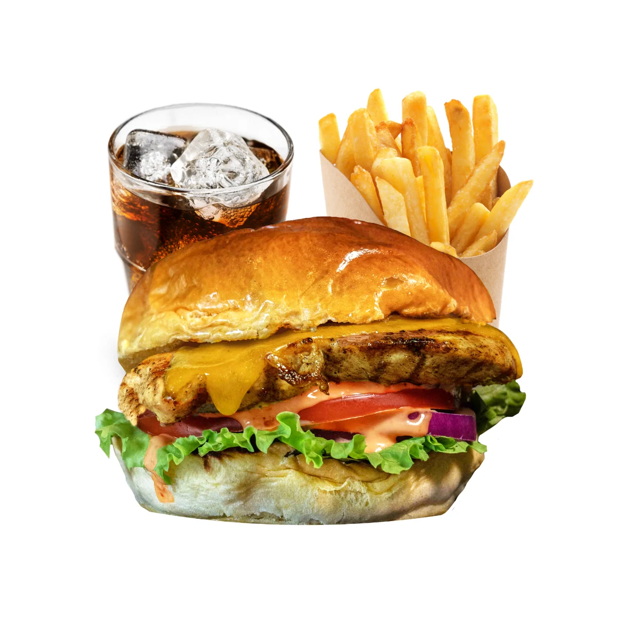 Burger poulet grillé